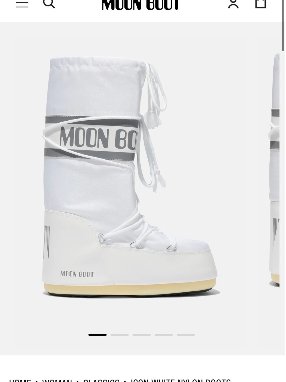 NEW NOT OPENED Moon Boot White Nylon Tall Lace-Up Snow Boots